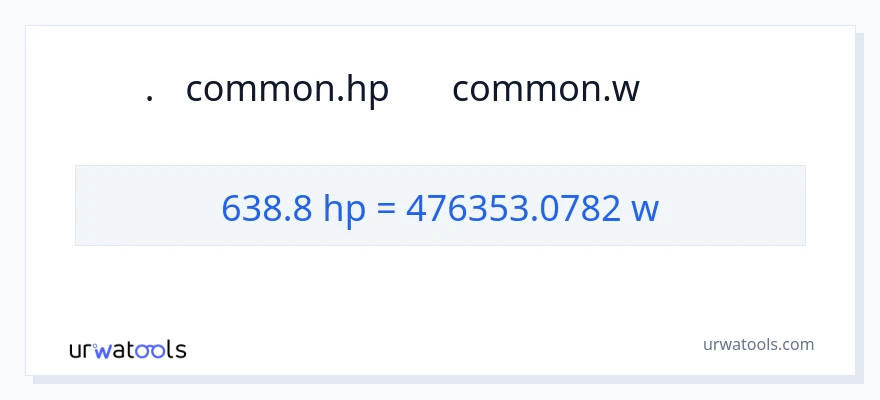 638.8 હોર્સપાવર થી વોટ્સ રૂપાંતર