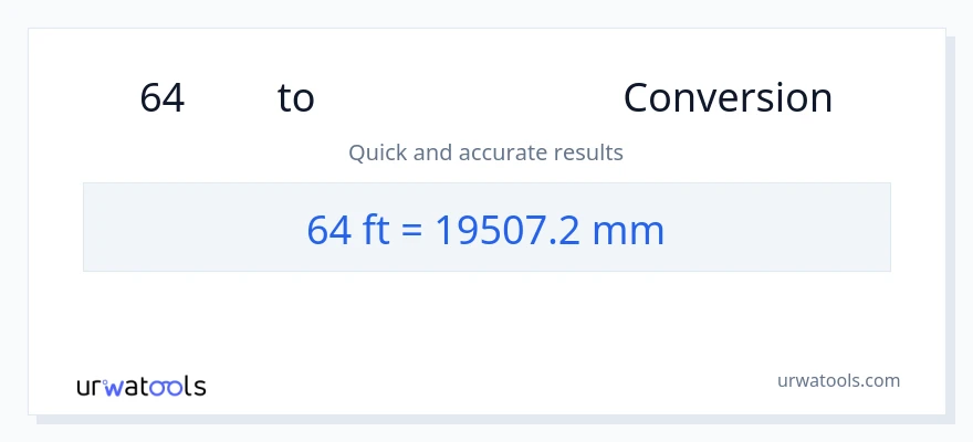 64 അടി ൽ നിന്ന് മില്ലിമീറ്റർ ലേക്ക് പരിവർത്തനം