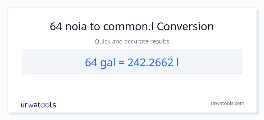 Conversió de 64 Galons a Liters