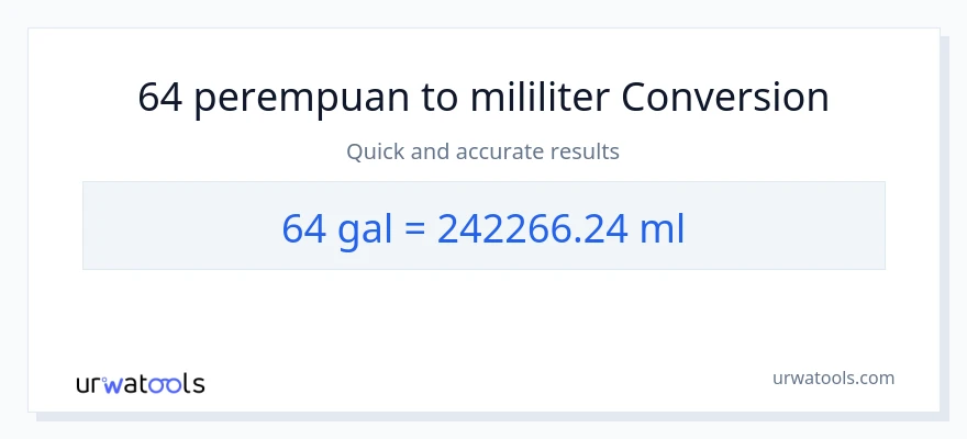 Penukaran 64 Galon kepada mililiter