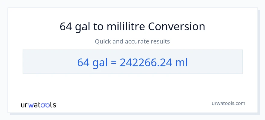 64 Galon'den mililitre'e dönüşüm