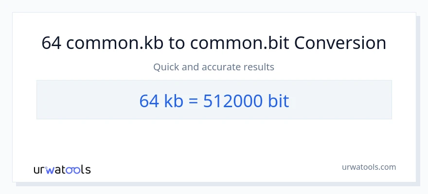 64 Kilobytes patungong Bits na conversion