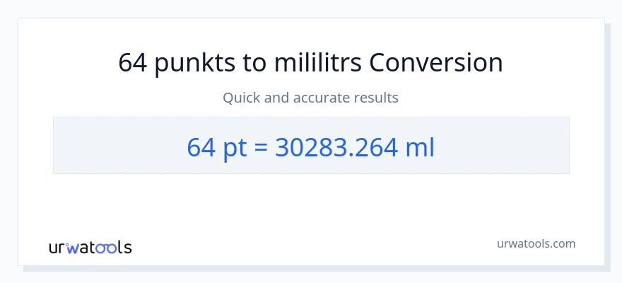 64 Pints uz mililitri konversiju