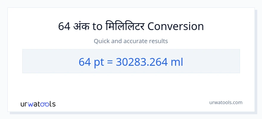 64 Pints बाट मिलिलिटर सम्म रूपान्तरण