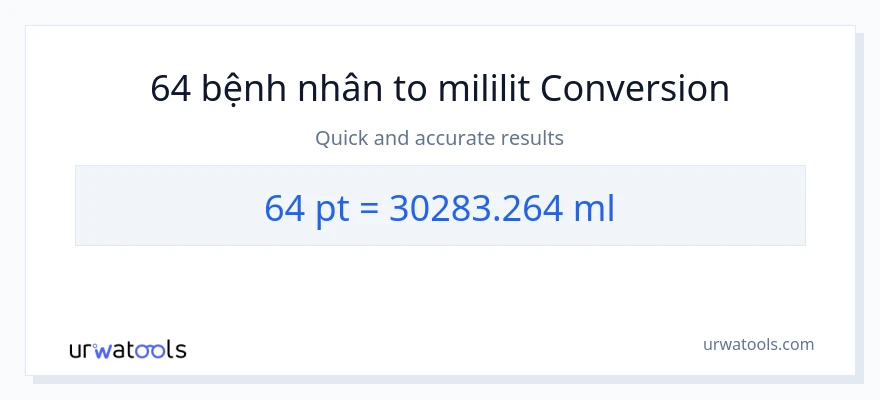 Chuyển đổi 64 Pints sang mililit