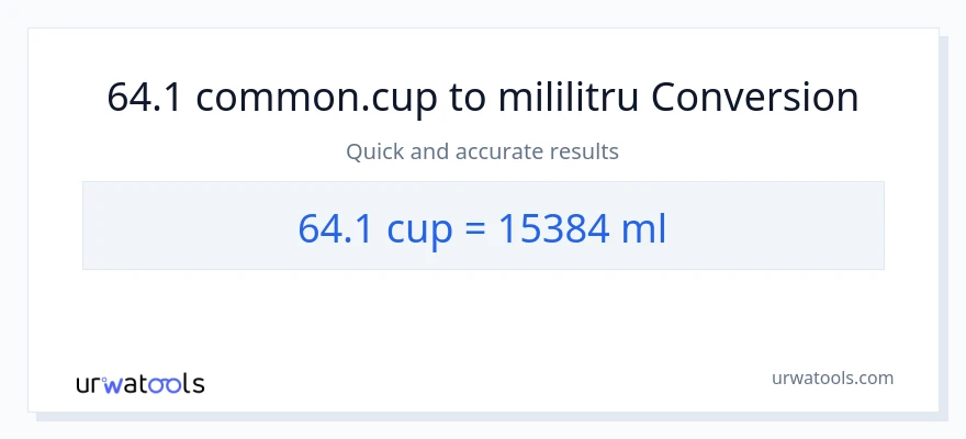 Conversie 64.1 cupe la mililitri
