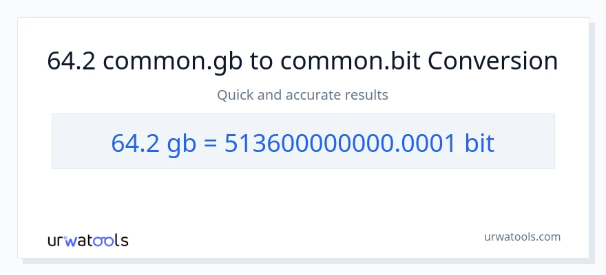 64.2 Gigabytes patungong Bits na conversion