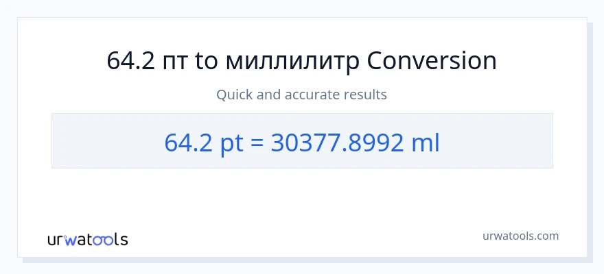 64.2 Pints в миллилитры преобразование