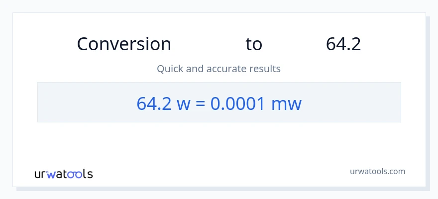 تبدیل 64.2 وات به مگاوات