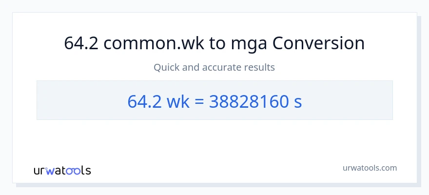 64.2 Mga Linggo patungong Segundo na conversion