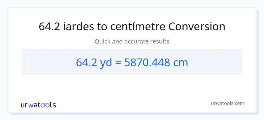 Conversió de 64.2 iardes a Centímetres