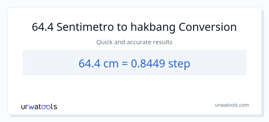 64.4 Mga Sentimetro patungong mga hakbang na conversion