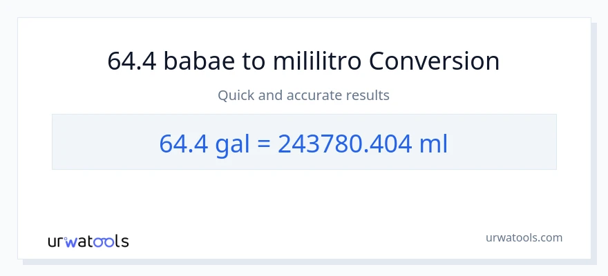 64.4 Mga galon patungong mga mililitro na conversion