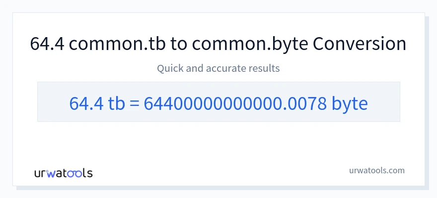 64.4 Terabytes 到 Bytes 轉換