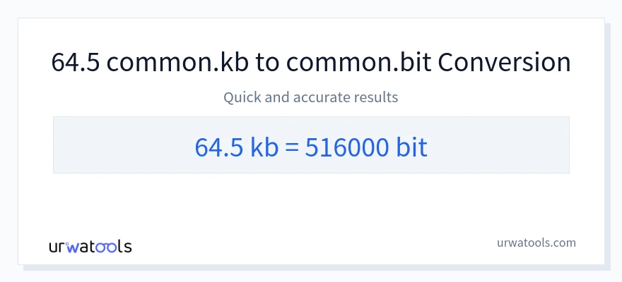 64.5 Kilobytes 到 Bits 轉換
