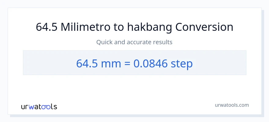 64.5 milimetro patungong mga hakbang na conversion