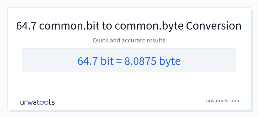 64.7 Bits 到 Bytes 轉換