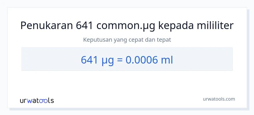 641 micrograms to milliliters conversion