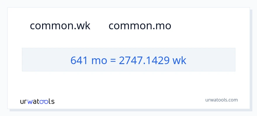 تبدیل 641 ماه‌ها به هفته‌ها