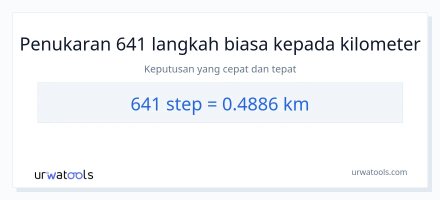 641 steps to Kilometers conversion