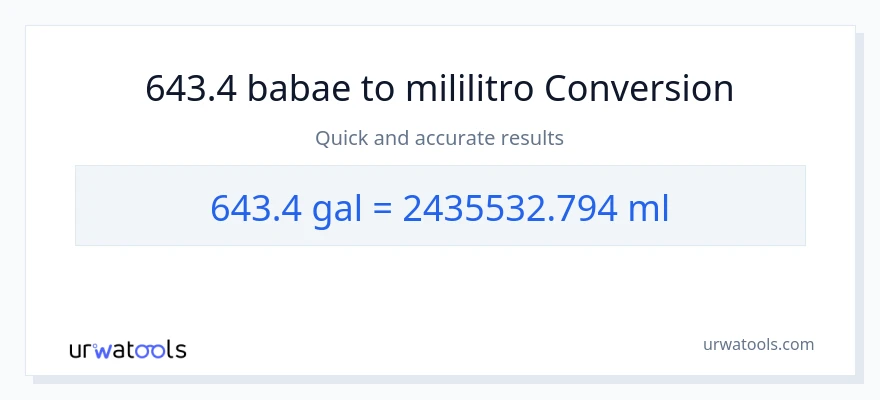 643.4 Mga galon patungong mga mililitro na conversion