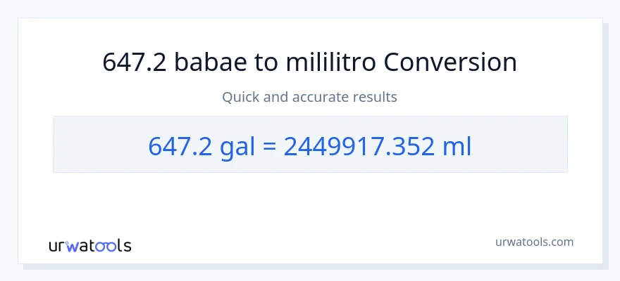 647.2 Mga galon patungong mga mililitro na conversion