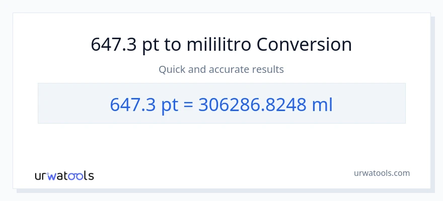 647.3 Pints patungong mga mililitro na conversion