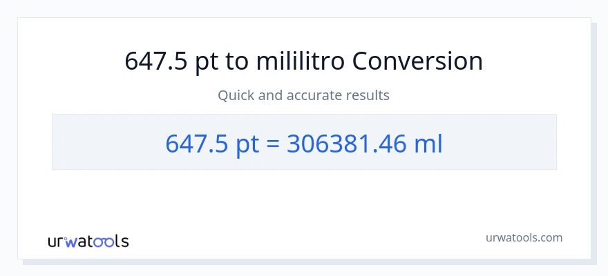 647.5 Pints patungong mga mililitro na conversion