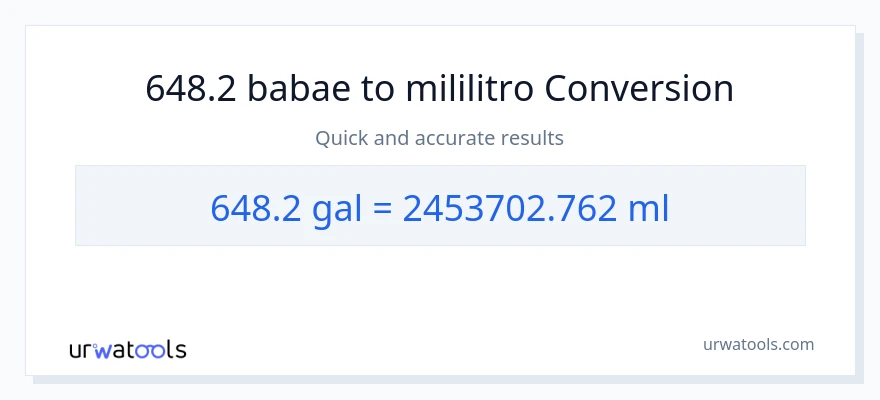 648.2 Mga galon patungong mga mililitro na conversion
