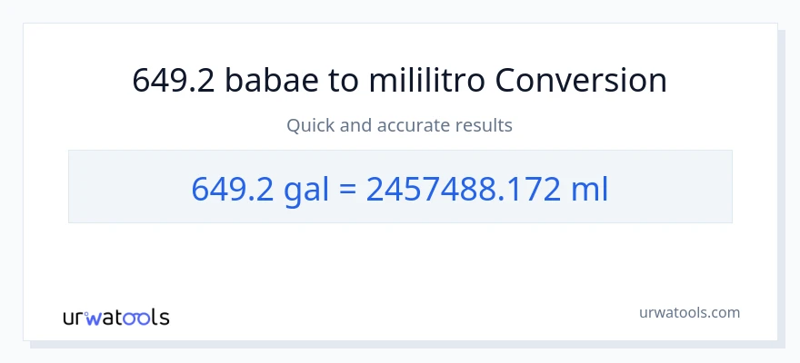 649.2 Mga galon patungong mga mililitro na conversion