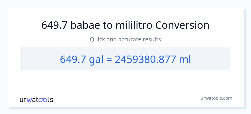 649.7 Mga galon patungong mga mililitro na conversion