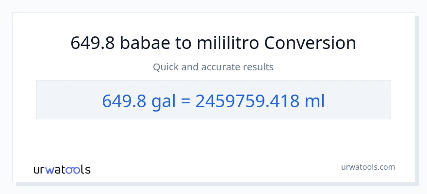 649.8 Mga galon patungong mga mililitro na conversion