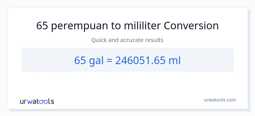 Penukaran 65 Galon kepada mililiter