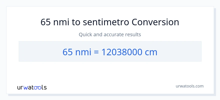 65 milyang nautikal patungong Mga Sentimetro na conversion