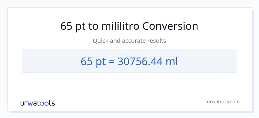 65 Pints patungong mga mililitro na conversion