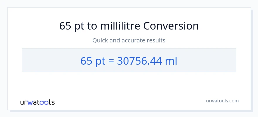 Conversion 65 Pints vers millilitres