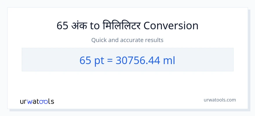 65 Pints बाट मिलिलिटर सम्म रूपान्तरण