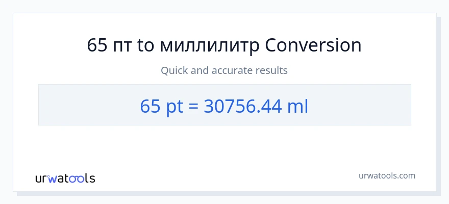 65 Pints в миллилитры преобразование