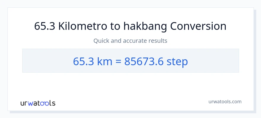 65.3 Kilometro patungong mga hakbang na conversion