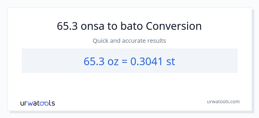 65.3 Mga onsa patungong Mga bato na conversion