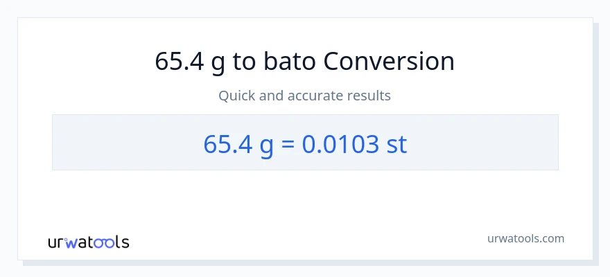 65.4 Gramo patungong Mga bato na conversion