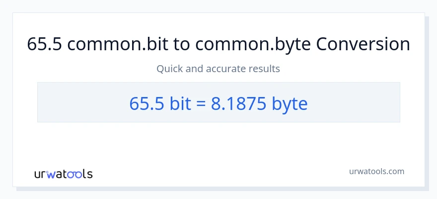 65.5 Bits patungong Bytes na conversion