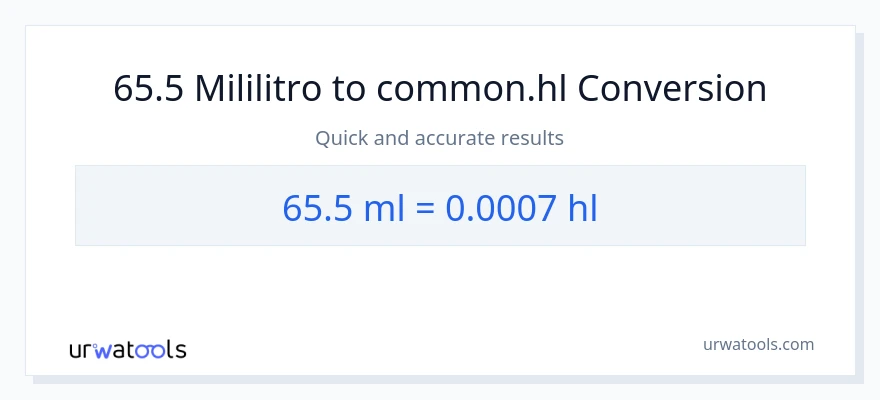 65.5 mga mililitro patungong Hls na conversion