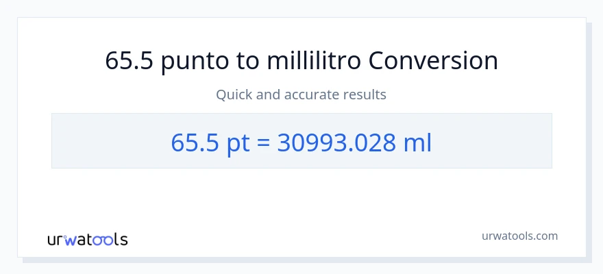 Conversione da 65.5 Pints a millilitri