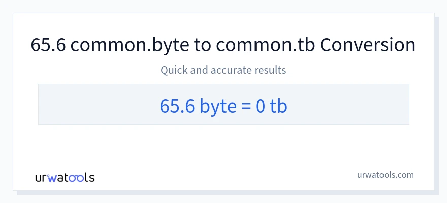 65.6 Bytes 到 Terabytes 轉換