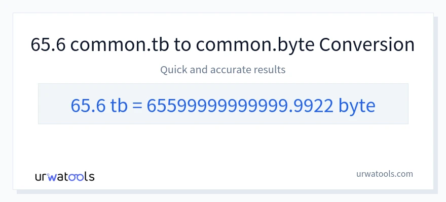 65.6 Terabytes 到 Bytes 轉換