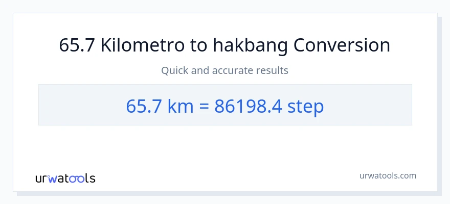 65.7 Kilometro patungong mga hakbang na conversion