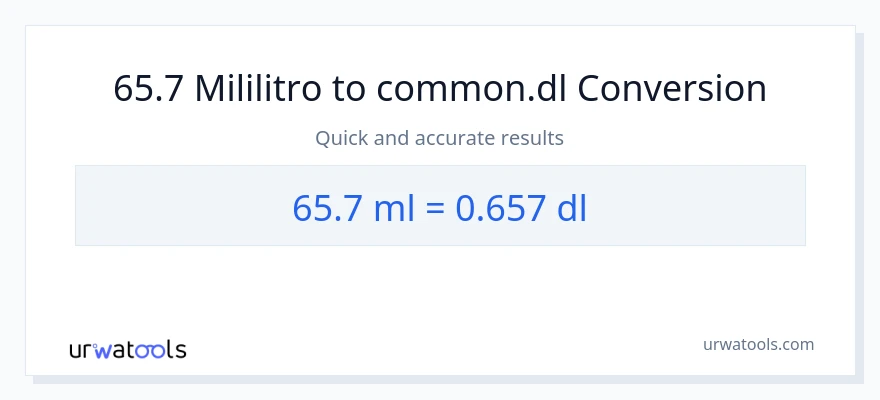 65.7 mga mililitro patungong Dls na conversion