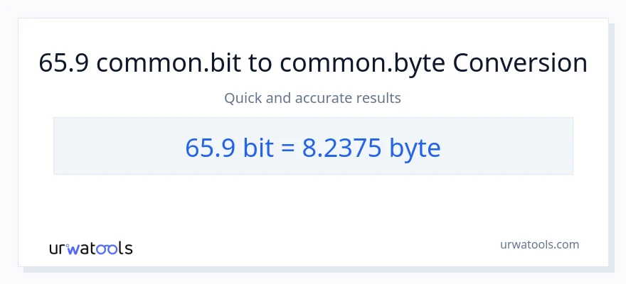 65.9 Bits patungong Bytes na conversion