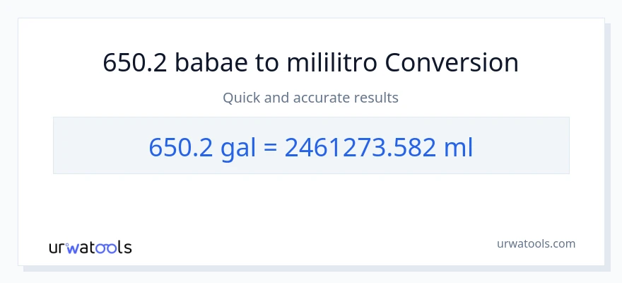 650.2 Mga galon patungong mga mililitro na conversion